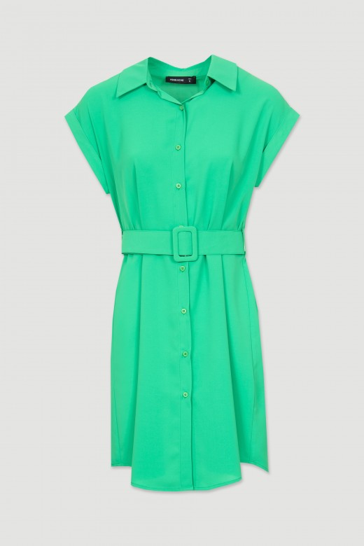 Robe chemise courte avec ceinture