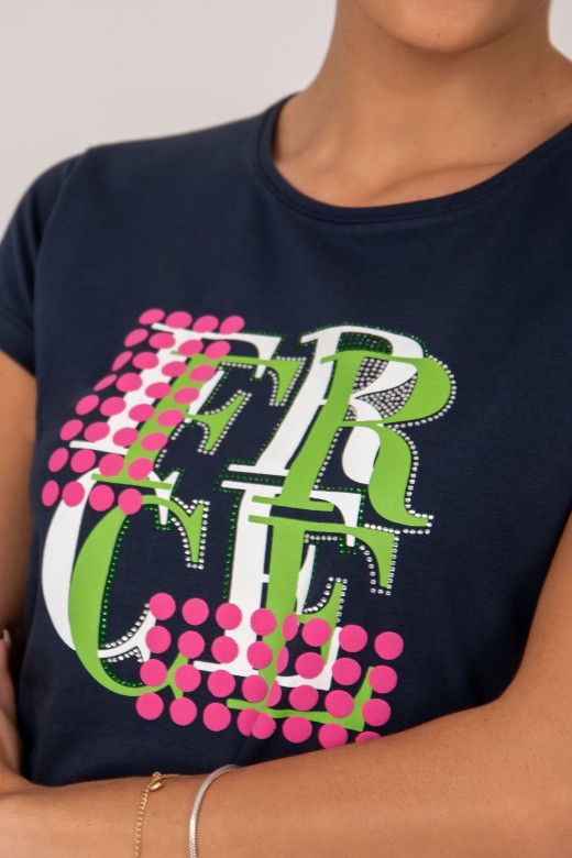 T-shirt imprim avec strass