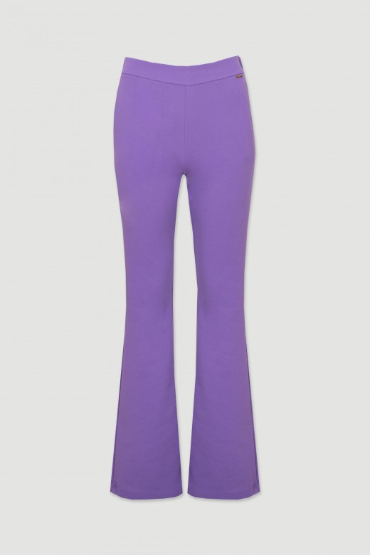Bell-bottom trousers with elastic waistband