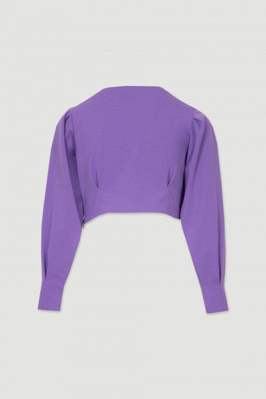 Long-sleeved top with pleats