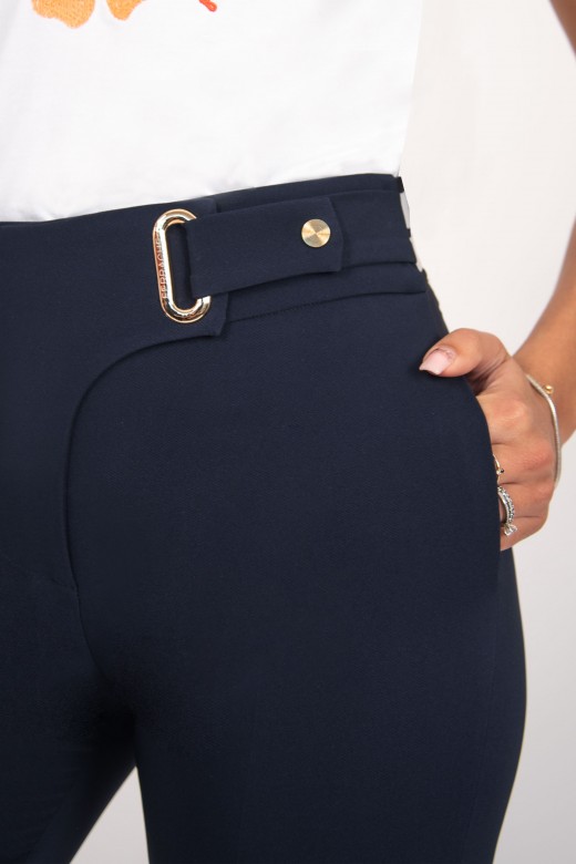 Classic pants with hoop and elastic waistband