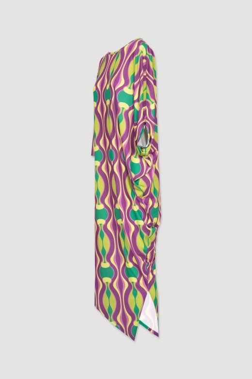 Robe asymtrique motif abstrait