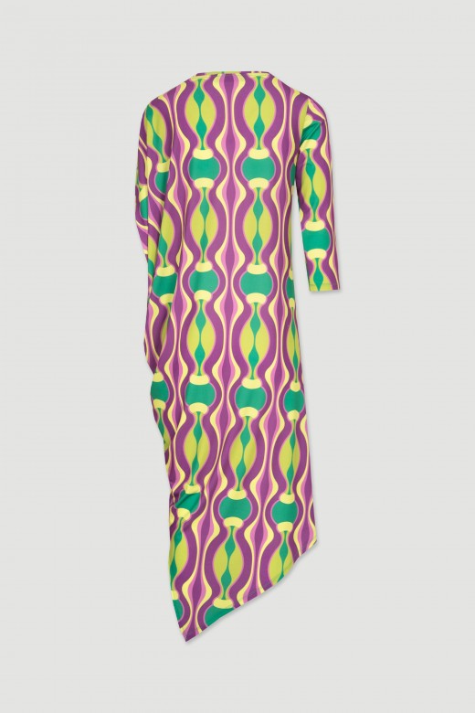 Abstract pattern asymmetrical dress