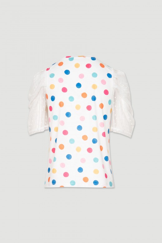 Polka dot t-shirt plumetti sleeves