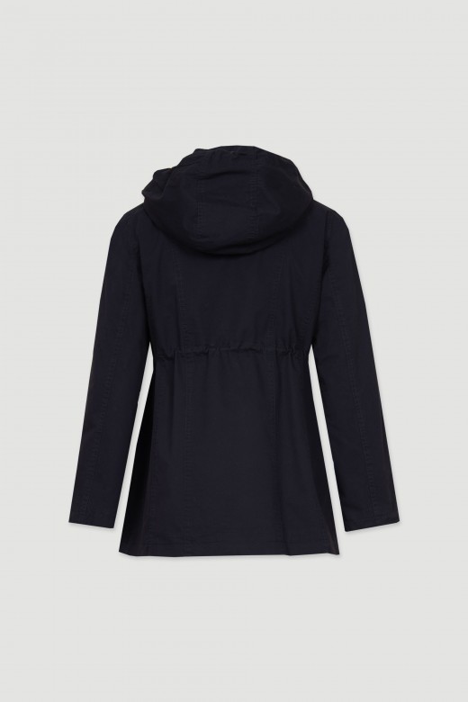 Parka en coton avec capuche ceinture ajustable Parka en coton avec capuche ceinture ajustable