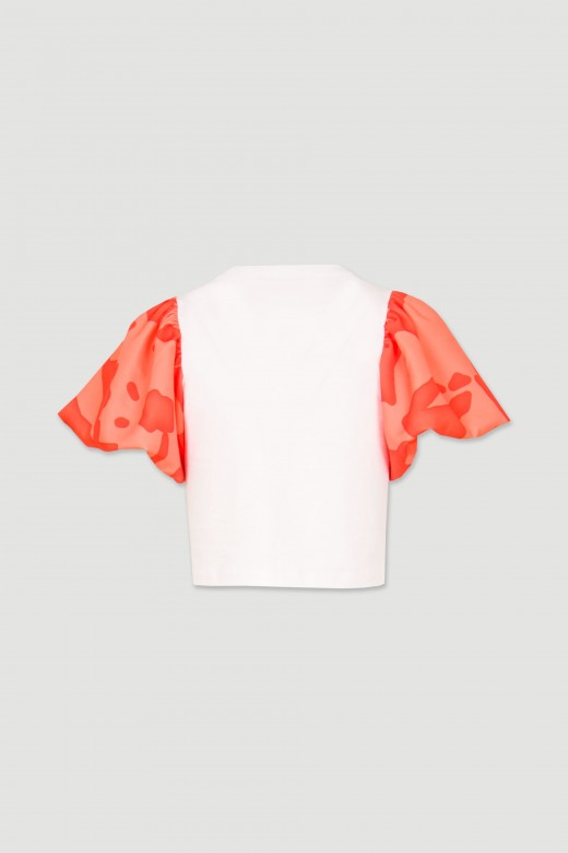 Tee-shirt court combin avec phrase