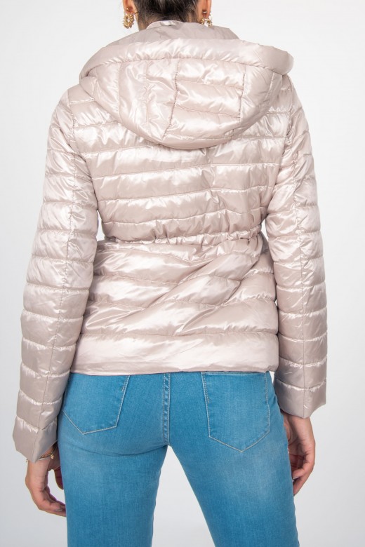 Quilted parka with hood