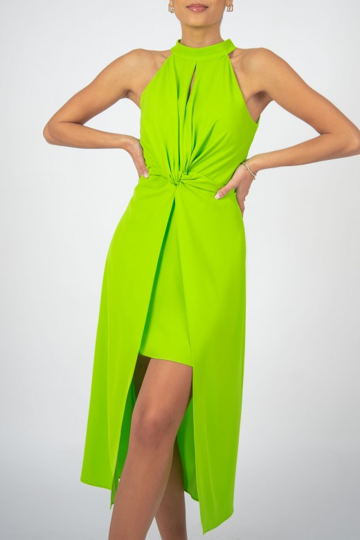 Halter neck dress with knot detail