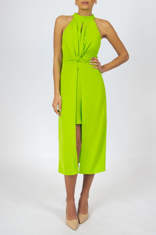 Halter neck dress with knot detail