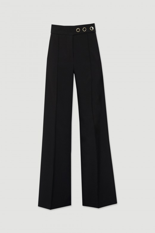 Classic wide leg pants with buttons