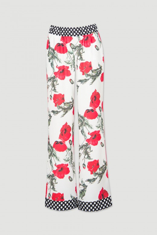 Patterned wide leg pants