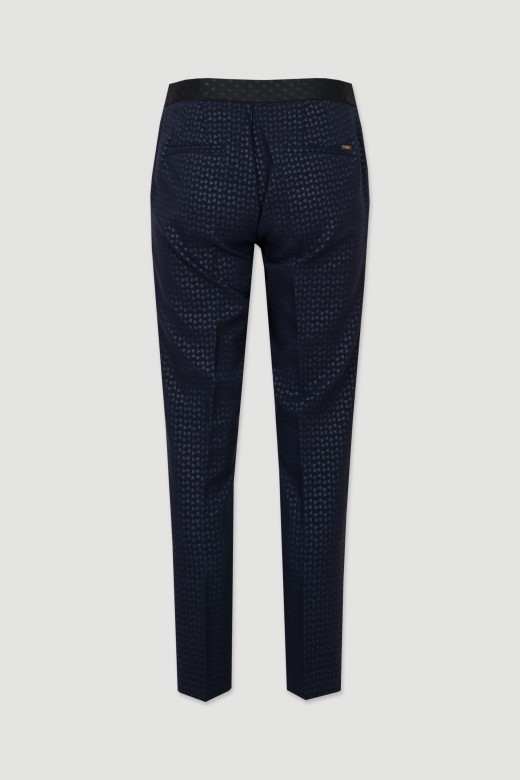 Pantalon classique textur avec taille lastique