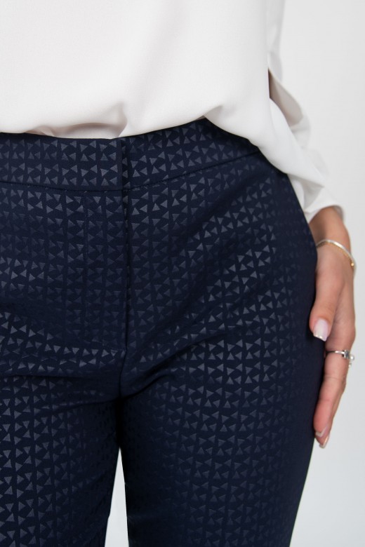 Calças texturizadas clássicas cintura com elástico