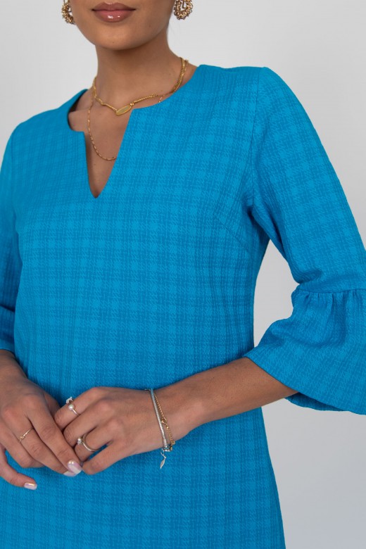 Robe texture avec manches  volants