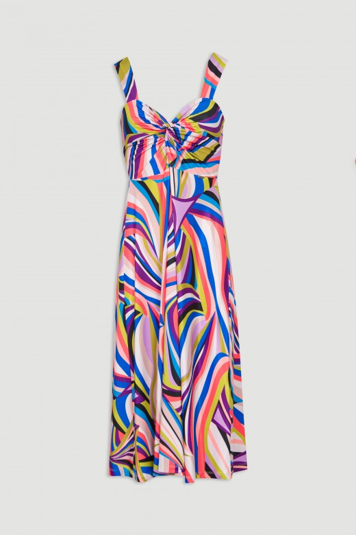 Robe à motifs col avec noeud Robe à motifs col avec noeud