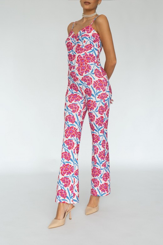 Floral pattern long jumpsuit