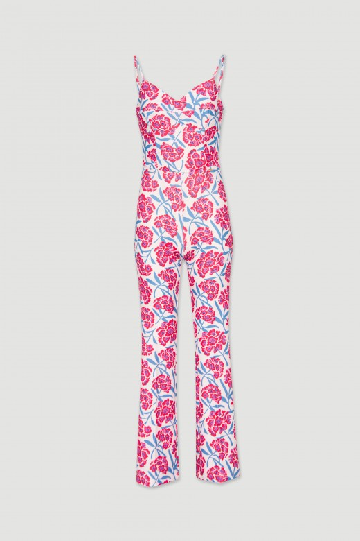 Floral pattern long jumpsuit