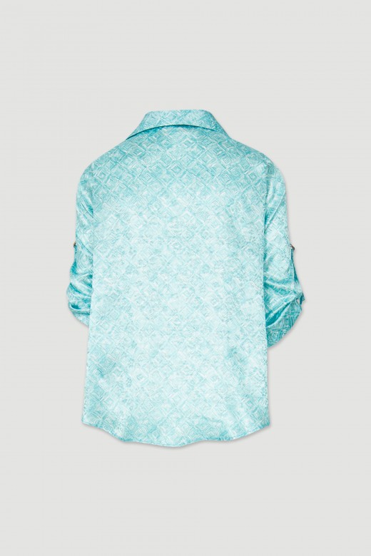 Tunique asymtrique en satin avec col