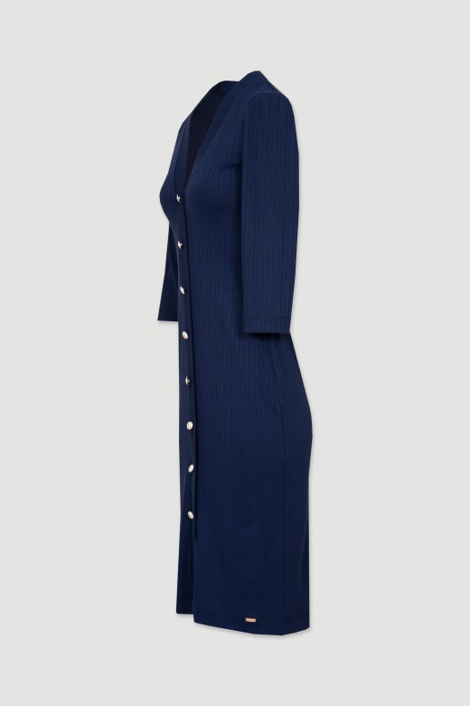 Robe en maille ctele avec boutons