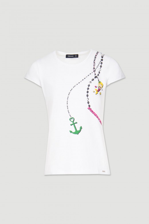 T-shirt en coton imprim sirne