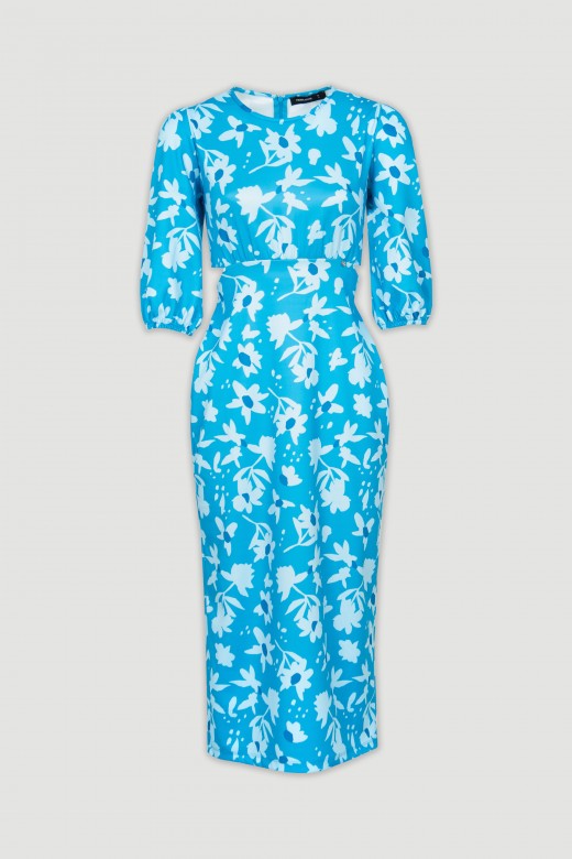 Robe avec dcoupes et imprim fleuri