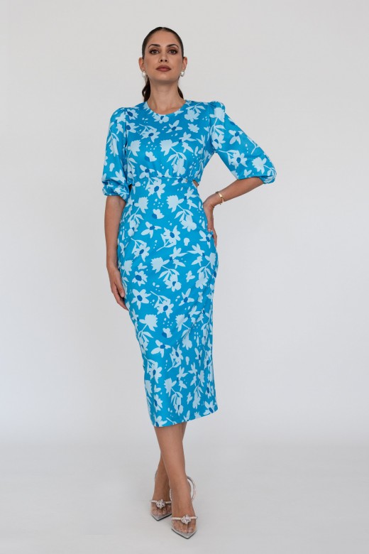 Robe avec dcoupes et imprim fleuri