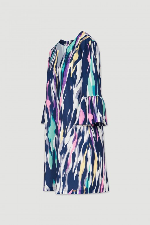 Robe courte  motifs et volants