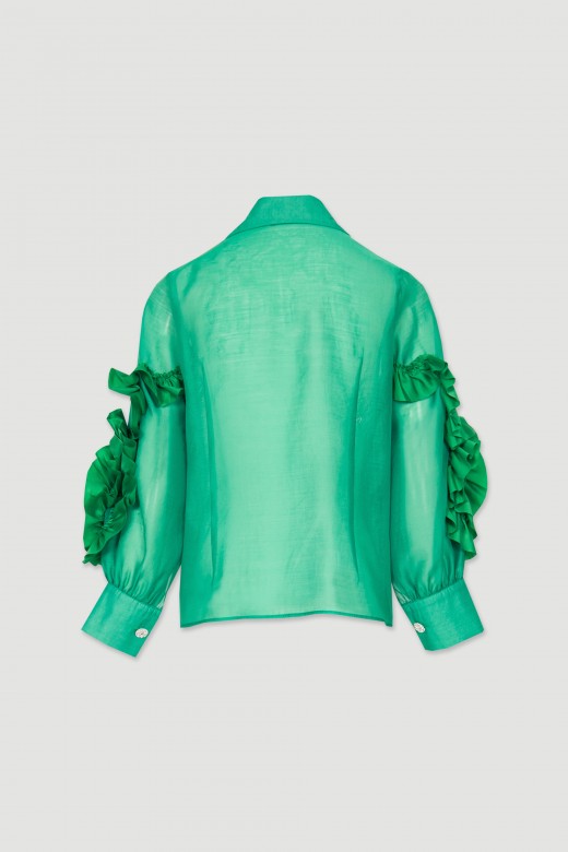 Camisa com folhos flor