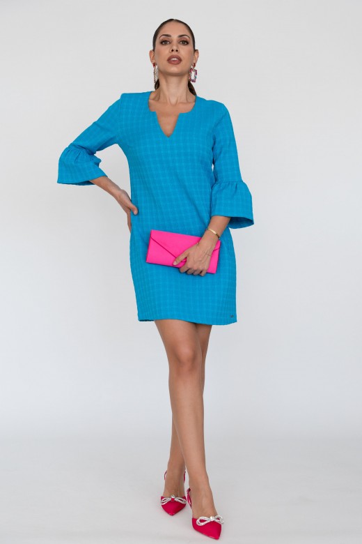 Textured dress sleeves with ruffles
