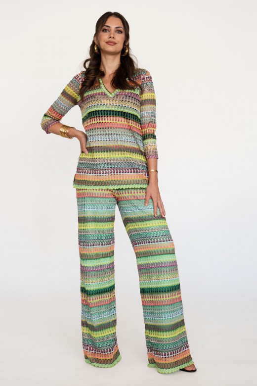 Pantalon en maille trou