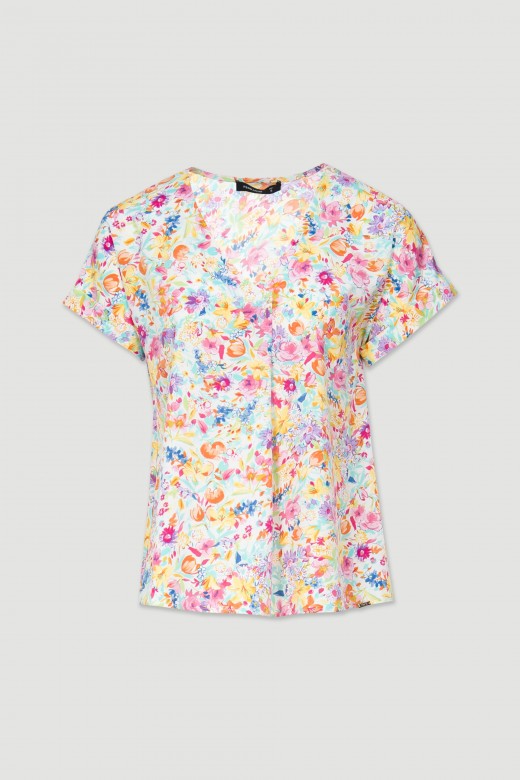Tee-shirt motif fleuri