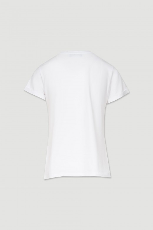 T-shirt de algodão estampada