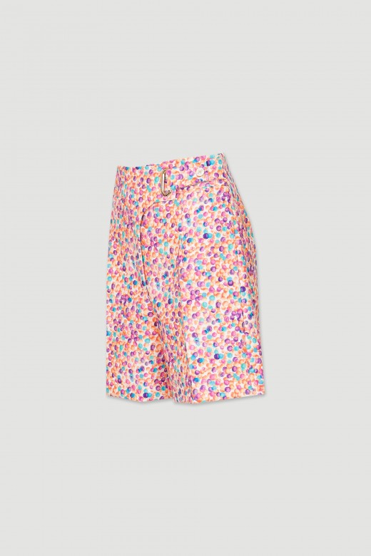 Patterned classic shorts metal hoop