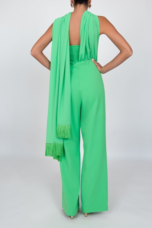 Long jumpsuit with scarf