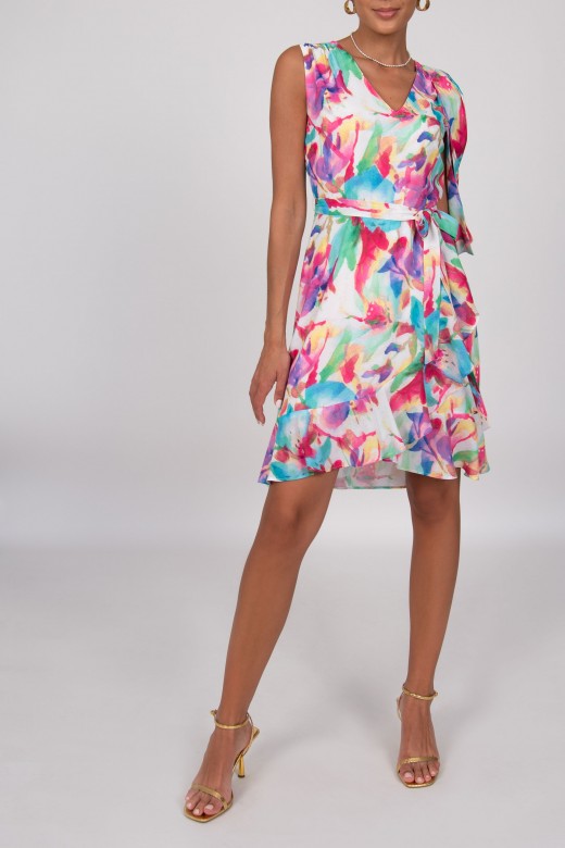 Robe  motif fleuri avec nud