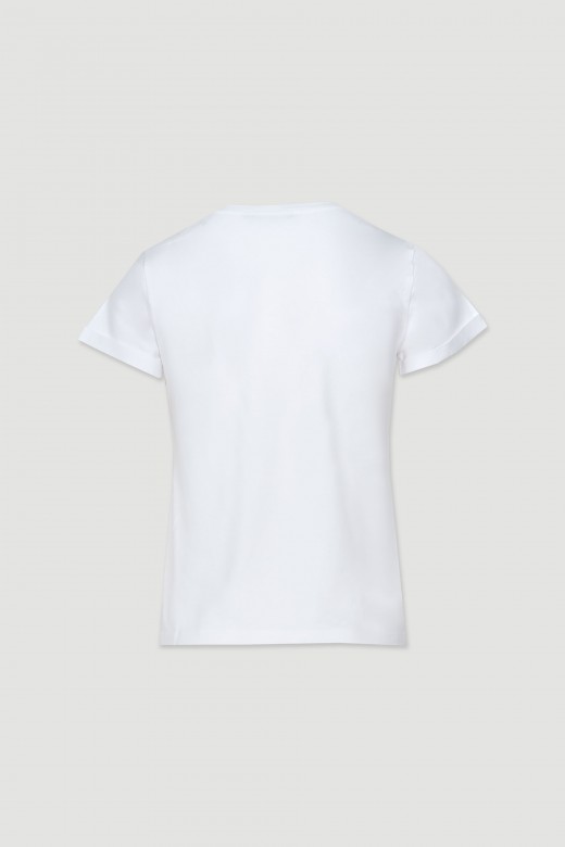 Camiseta de algodón estampada con lentejuelas