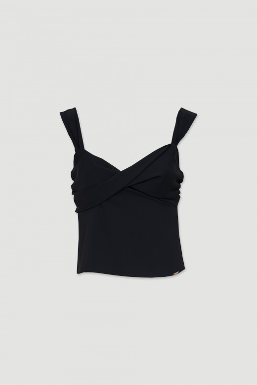 Crossover sweetheart neckline top