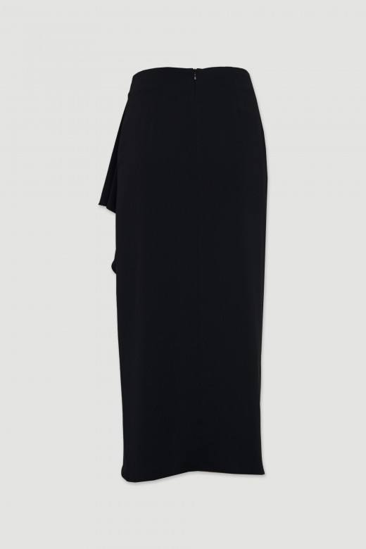 Midi crossover skirt with pleats