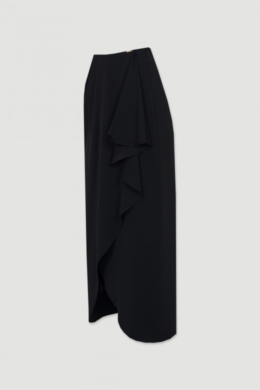 Midi crossover skirt with pleats