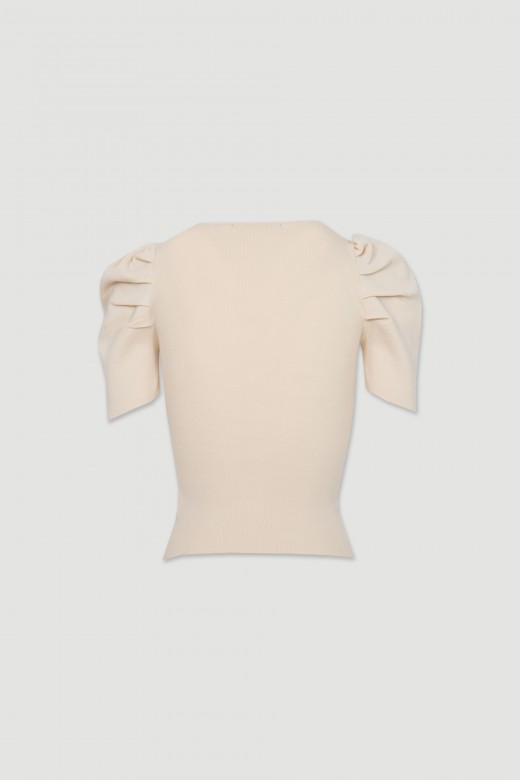 Camisola de malha com pregas