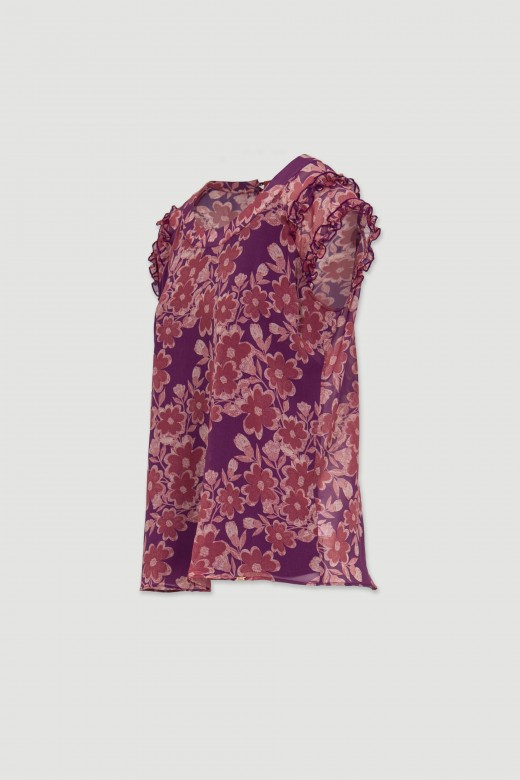 Tunic with ruffles floral pattern