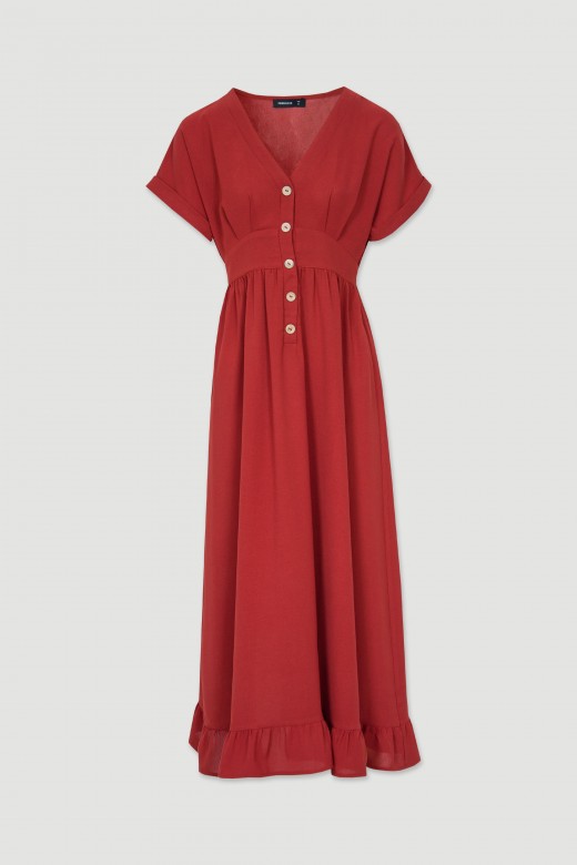 Long dress with buttons