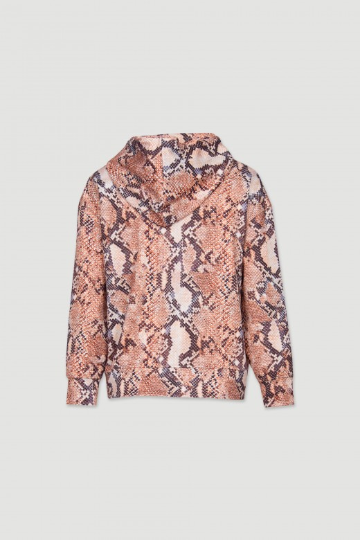 Jersey con capucha efecto serpiente