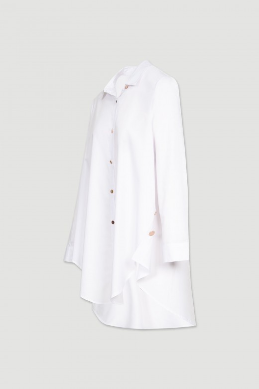 Robe chemise asymétrique en coton à boutons