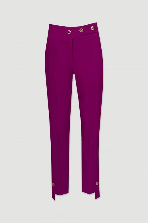Classic asymmetric pants with buttons
