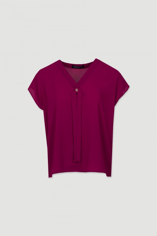 Tunic with fabric ribbon