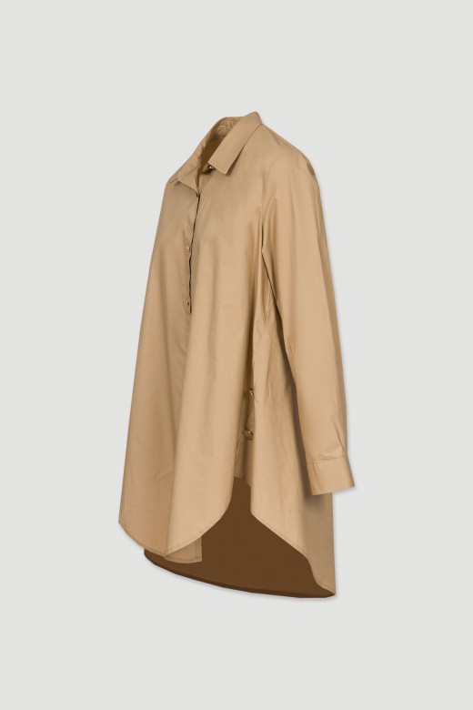 Camisero asimtrico de algodn con botones metalizados