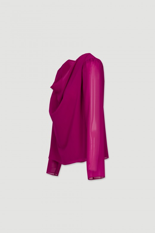 Tunic with draped neckline