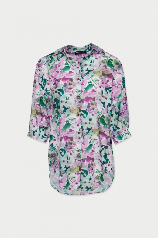 Camisa fluida con estampado floral
