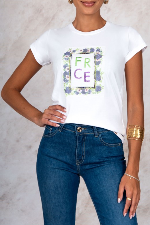 Cotton t-shirt with embroidered logo